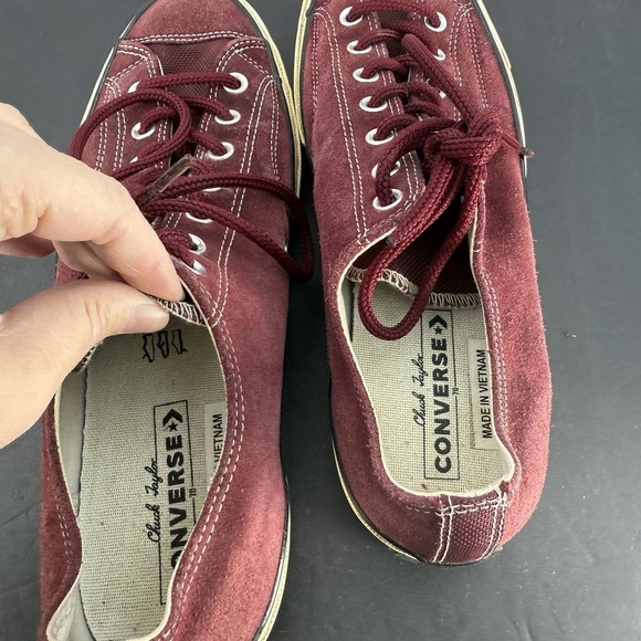 CONVERSE Chuck Taylor 70s Low Top Suede Leather Wine Men 11.5 US Unisex WO 13.5 - Picture 4 of 16